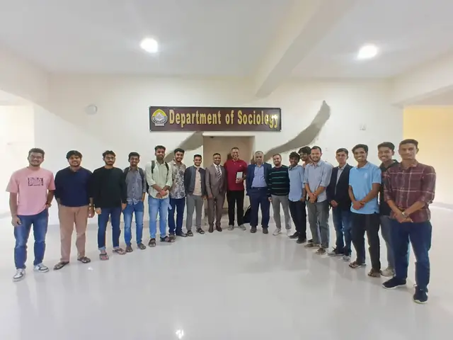 Students gathered at the Department of Sociology.