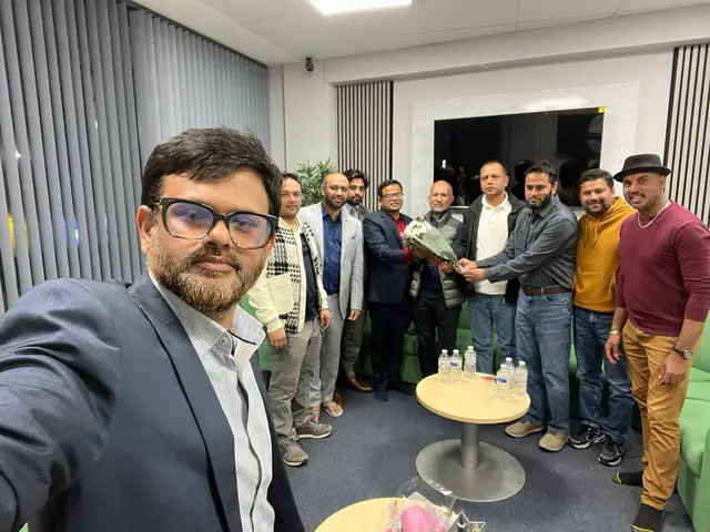 Selfie moment with faculty members, alumni, and guests.
